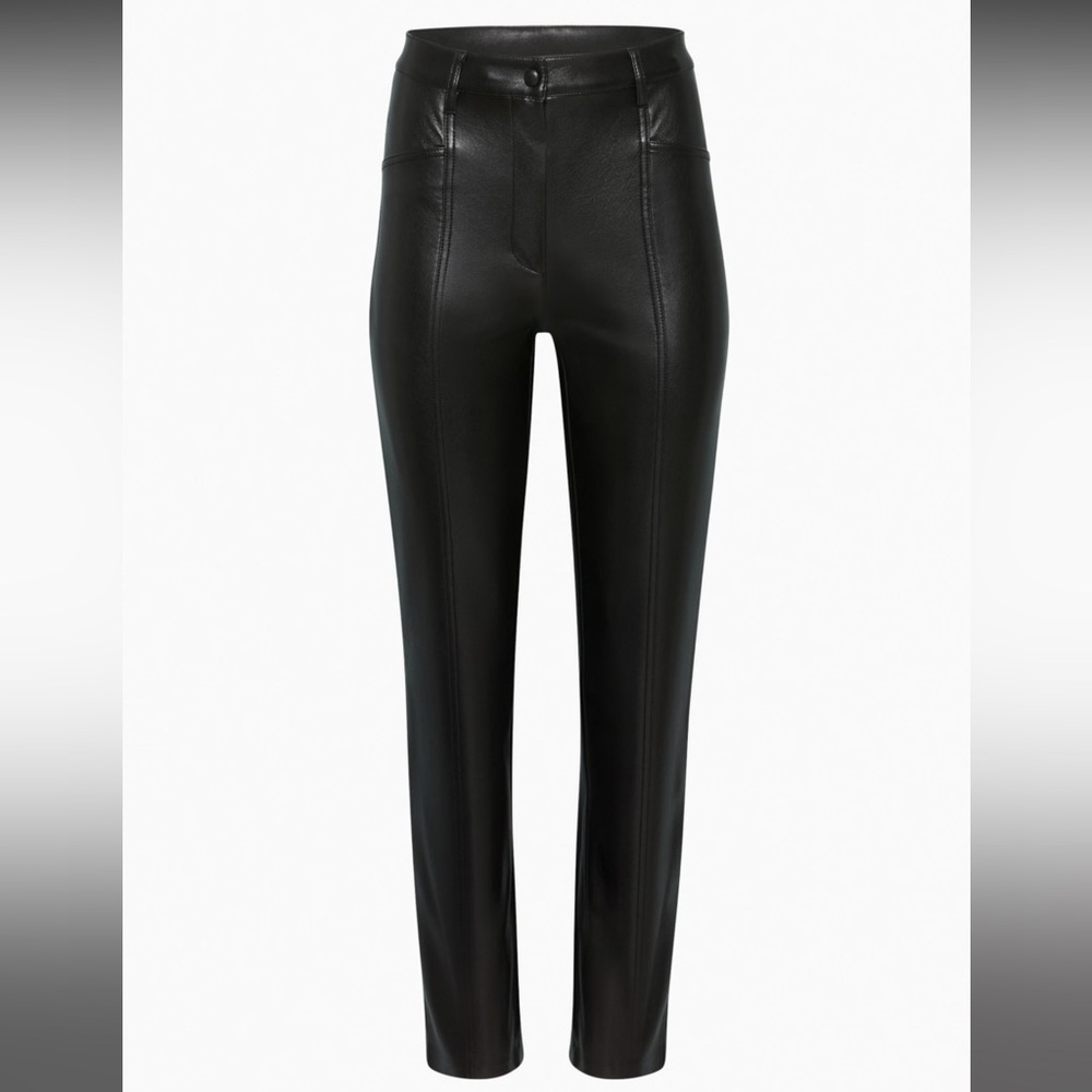Black Wilfred High-waisted Vegan Leather pant black size 0